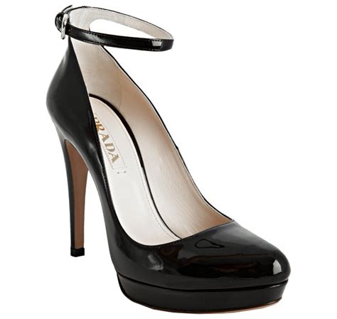 prada ankle strap pumps|Prada leather pumps.